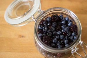 Berries in Glass Container