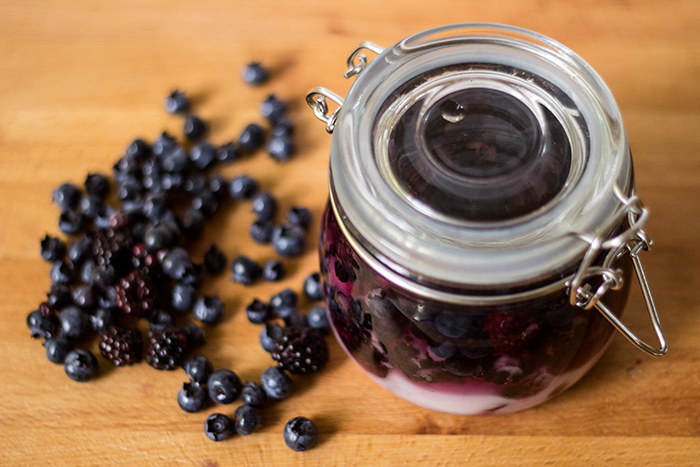Small Blackberry Blueberry Rumtopf | The Kitchen Maus