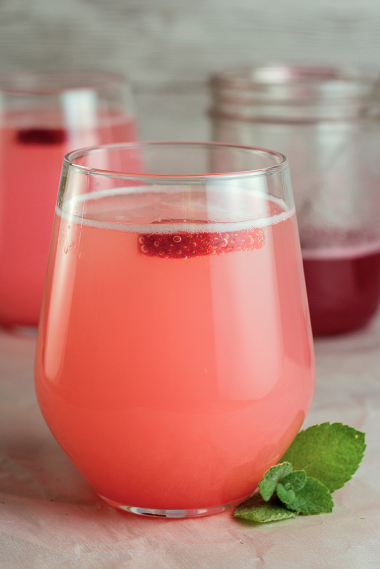 Strawberry Rhubarb Spritzer (Erdbeer-Rharbarberschorle) | The Kitchen Maus